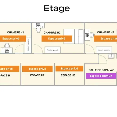 招待所 Coeur De #b2 - Centre Ville, Wifi & Netflix - Proche Transports - Privee Dans Partage *